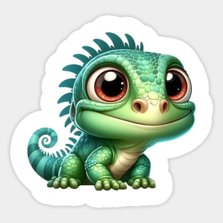 Baby Iguana Illustration Sticker